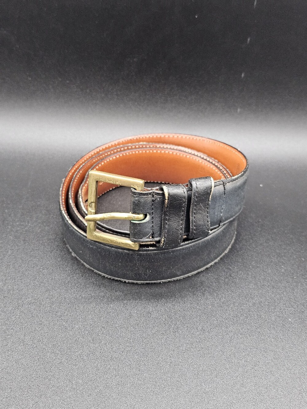 Vintage Coach Glove Tanned Cowhide Men's Black Leather Belt Size 38 / 95 7608